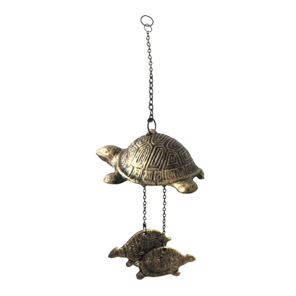 MagiDeal Hanging Chinese Turtle Bells Garden Relaxing Metal