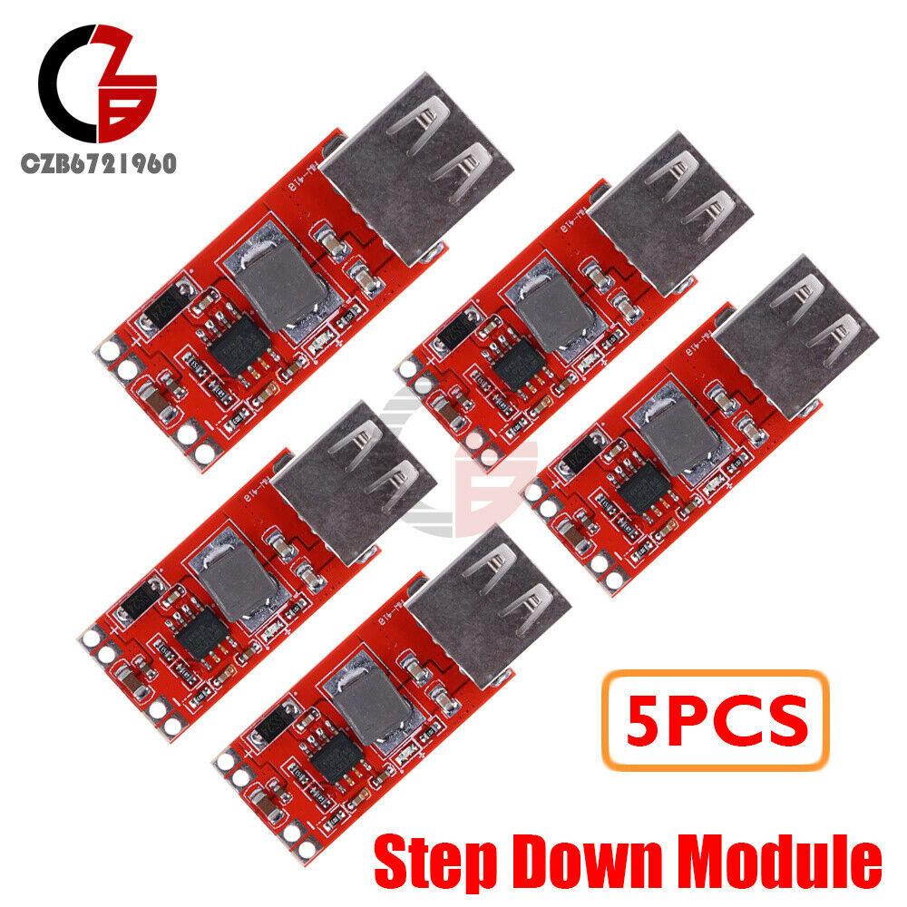 5Pcs Step Down Buck Power Supply DC 12V/24V to 5V 3A For Car USB Charger Module