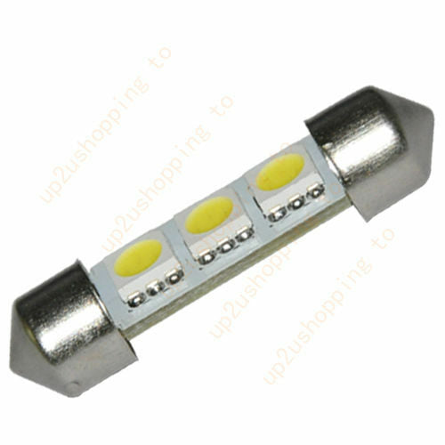 100PCS White 36MM 3 LED 5050 SMD Festoon Dome Car Light Interior Lamp Bulb 12V
