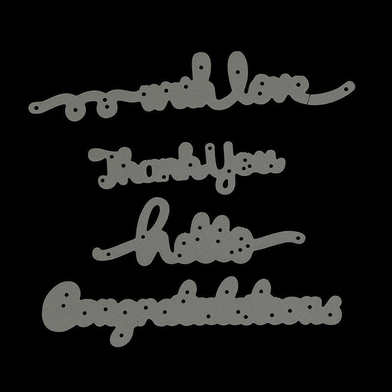 Greeting Words Cutting Die Metal Scrapbooking Dies Craft Dies Greeting Car FwDF