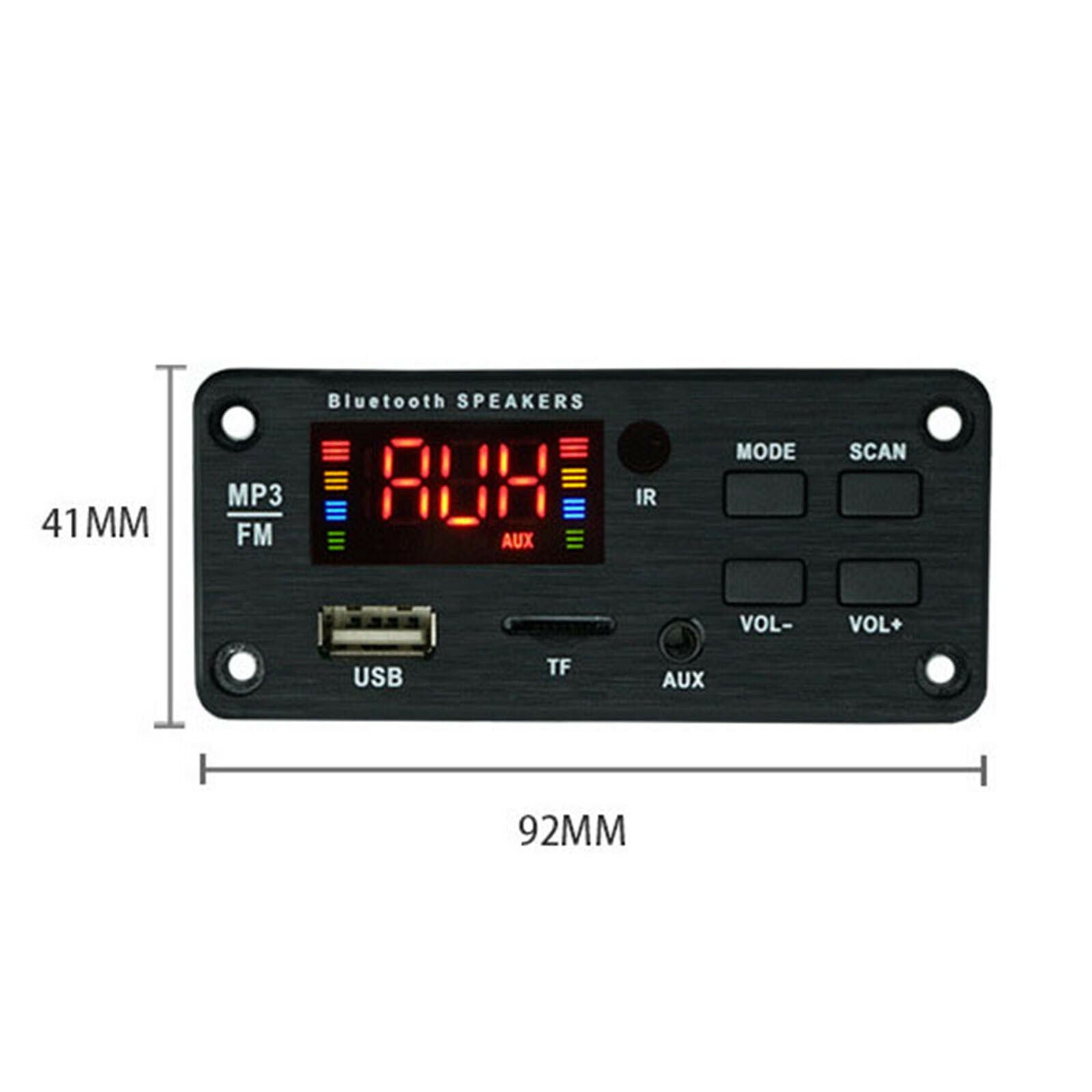 MP3 Player Decoder Board LED Display Red Digital Support FM USB AUX TF 7-18V