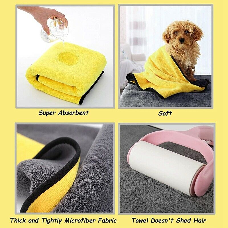 Dog Bath Towel - Super Absorbent Microfiber Dog Towel for Small Medium LargeV2M4