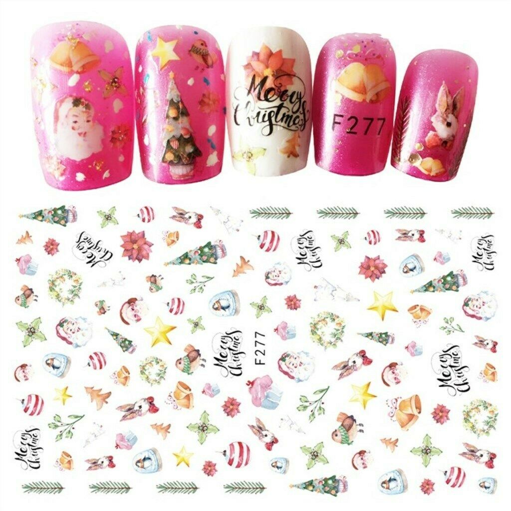 10 Pcs Different Multi Styles Pattern DIY Nail Art Stickers Accessories Tool