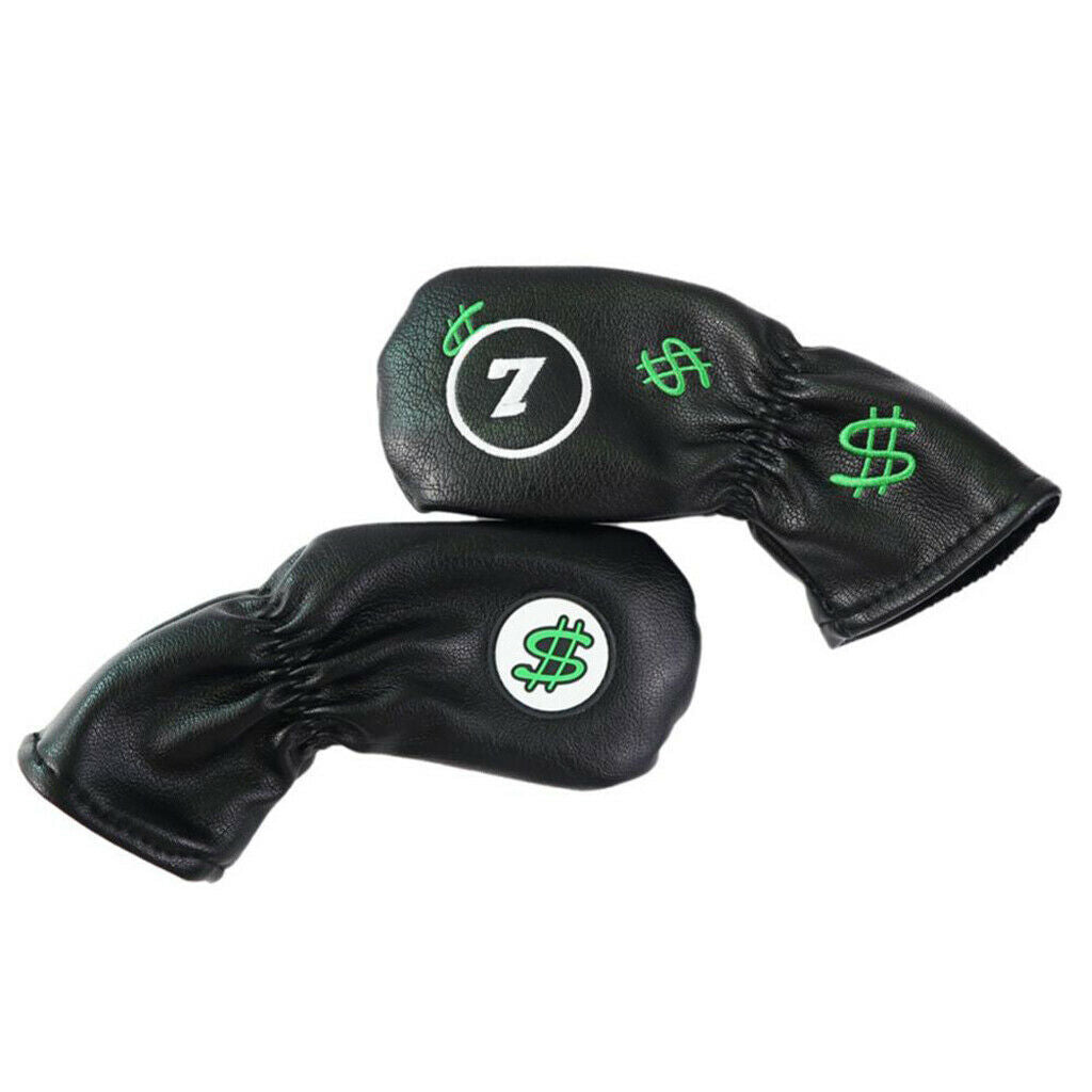 10pcs/Set Golf Club Head Cover Irons Headcover Protector With Number Black