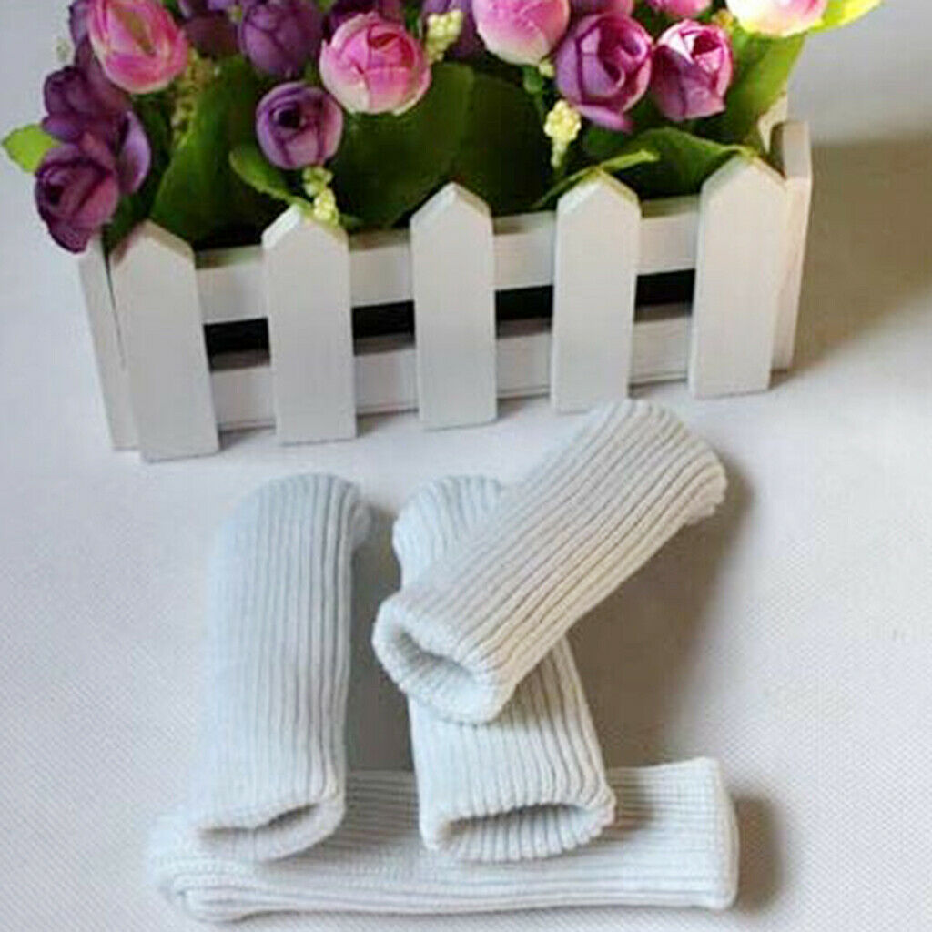 16x for Dia 9-18cm Elastic Furniture Sliders Knitted Chair Leg Socks -White