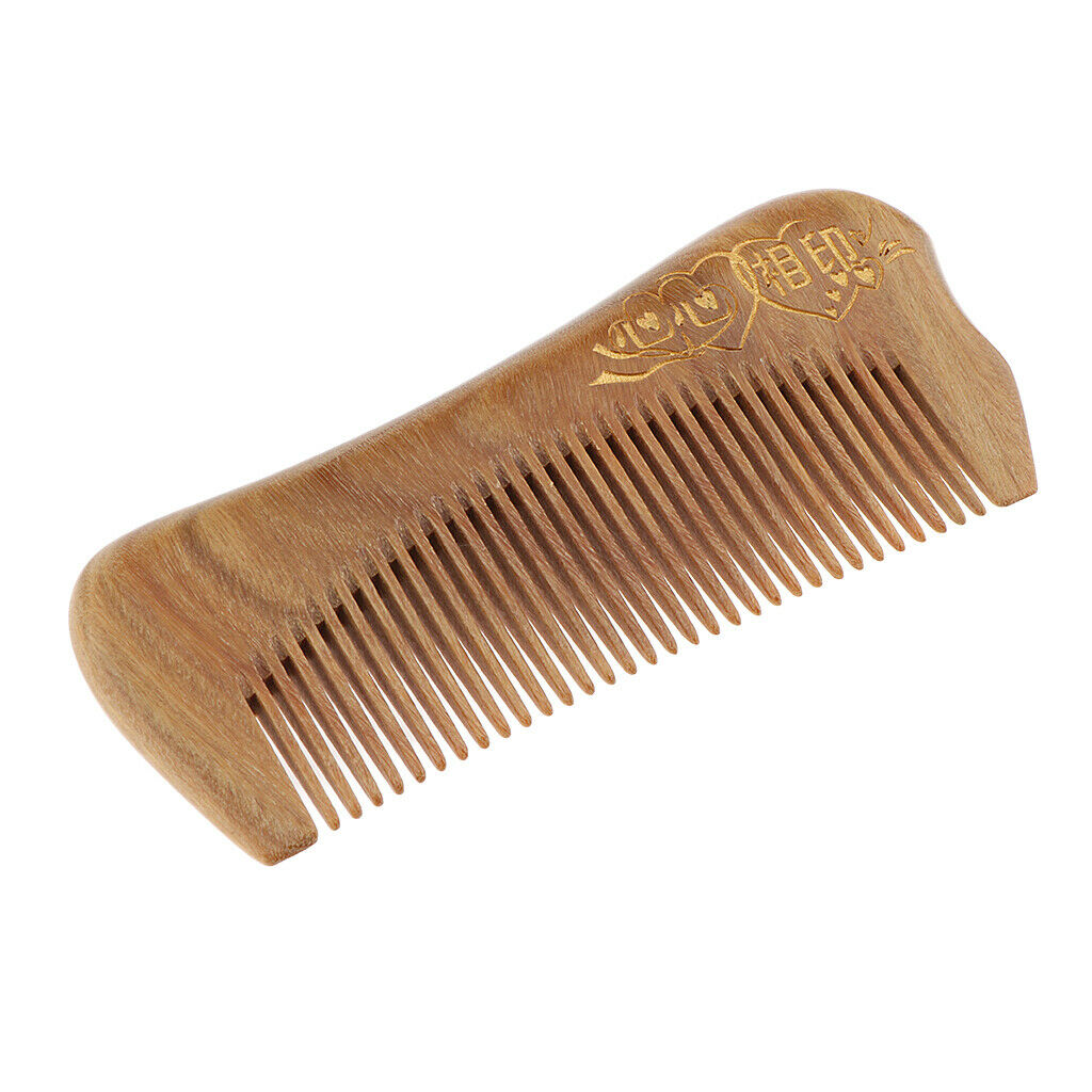 Wide Tooth Natural Wooden Hair Comb Anti-static Massage Detangler Comb Character