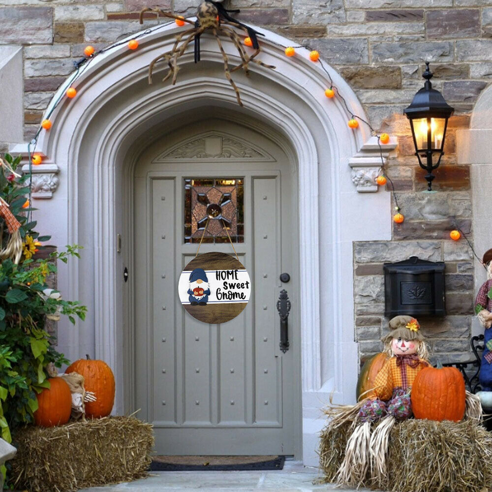 Welcome Hanging Sign with Interchangeable Holiday Pieces Front Door Garden Decor