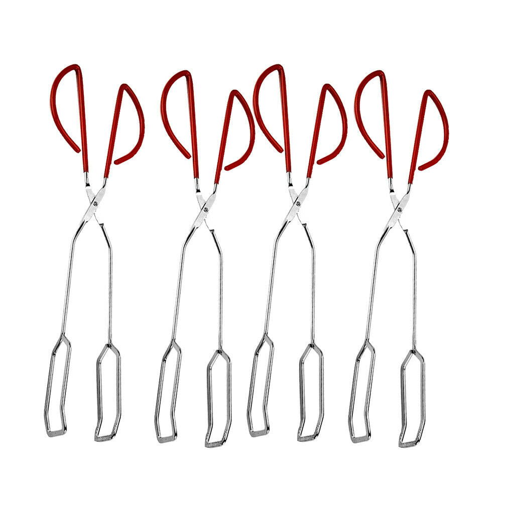 4Pcs Food Grade Stainless Steel BBQ Scissors Tongs Kitchen Buffet Pliers,Easy