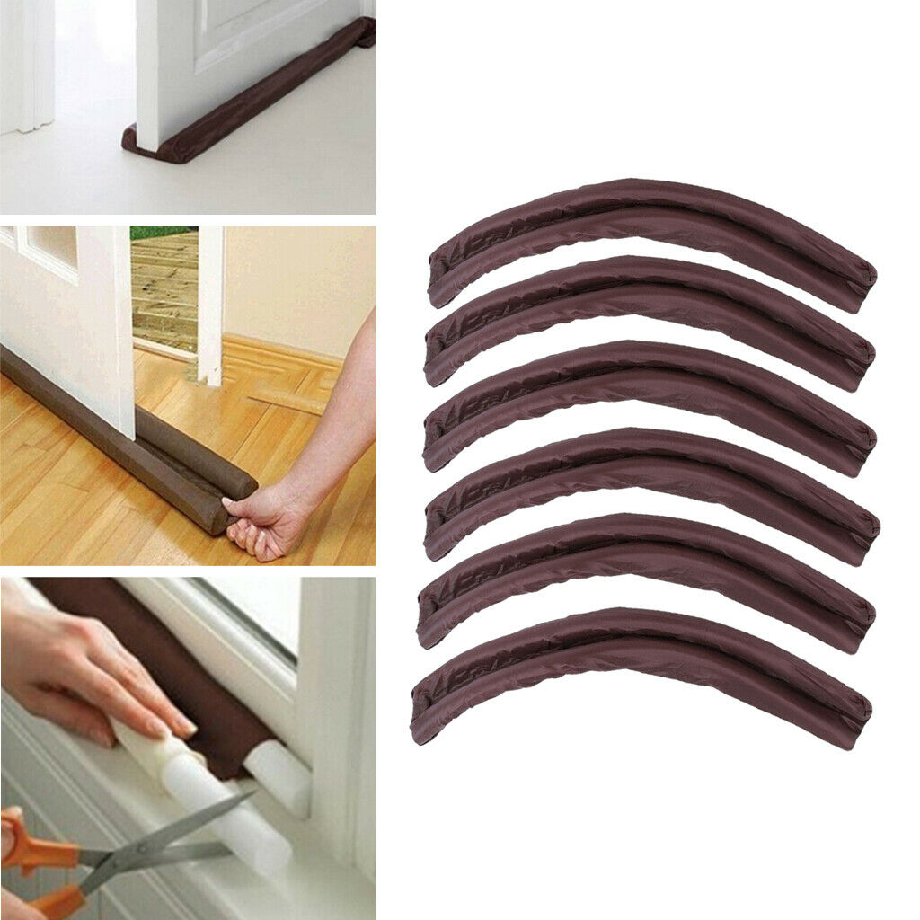 Set of 6 Simple Design Under Door Draft Blocker Dustproof Door Window Garage
