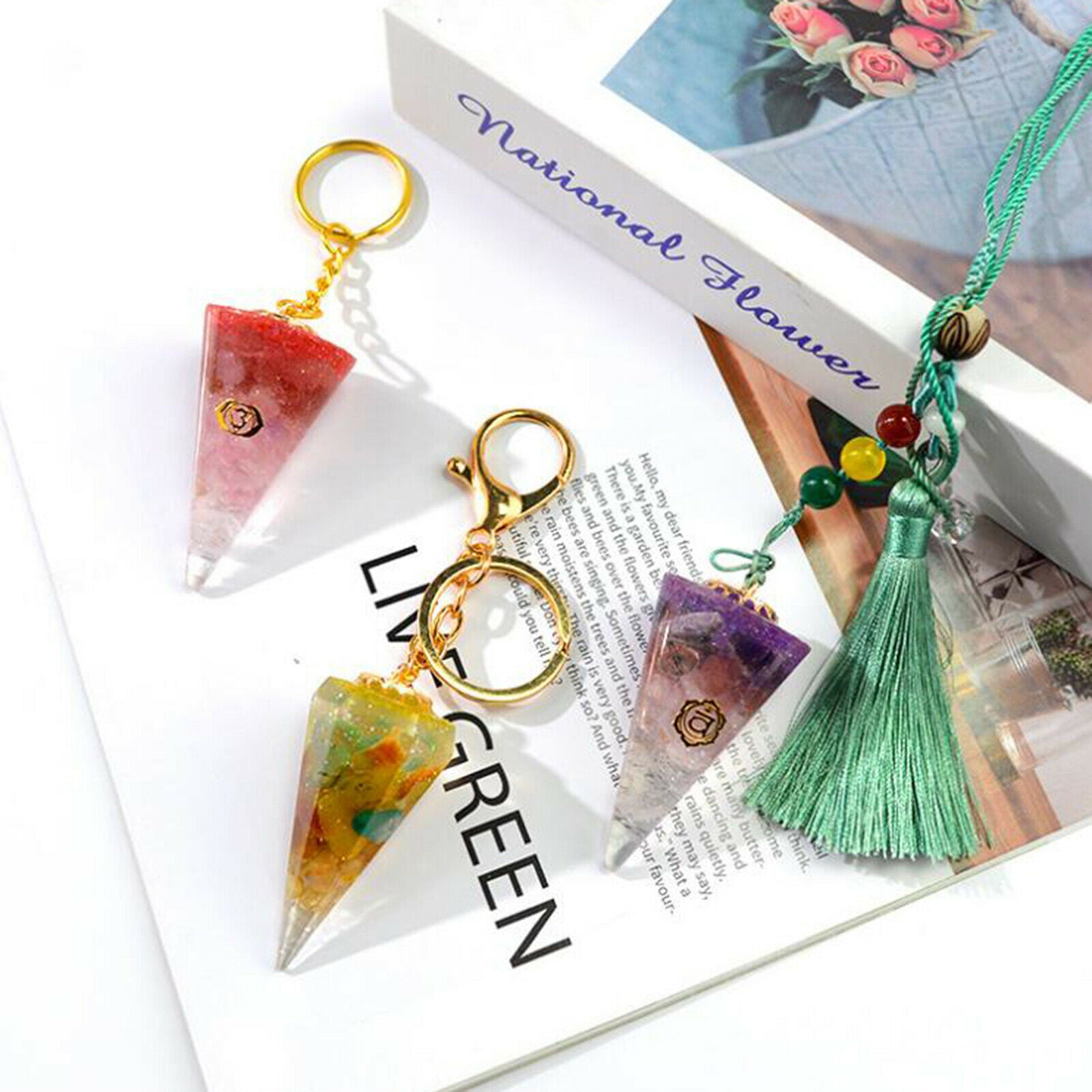 2x Ring Holder Mold Clear Pyramid Cone Shape Mould Craft Ornament Molds