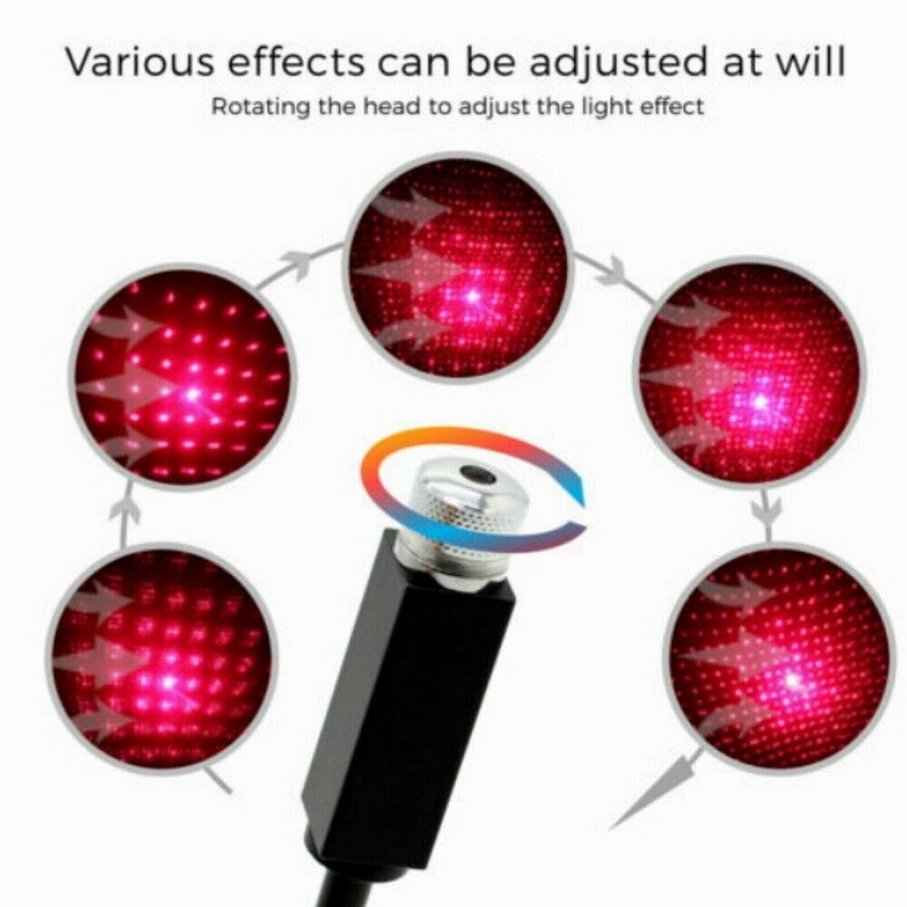 Car Interior LED Romantic Atmosphere RED Light USB Charge Floor Decor Lamp Decor
