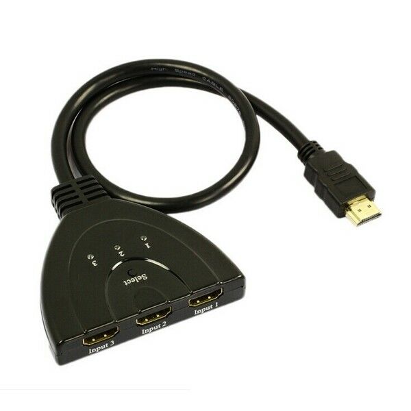 3 in 1 Out 3 Port 1080P HDMI Switcher Switch Splitter Adapter Hub Box Cable