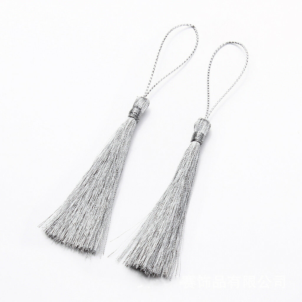 30x 8cm Tassels Key Chain Pendant Silk Trim Craft Keyring Jewelry Making DIY