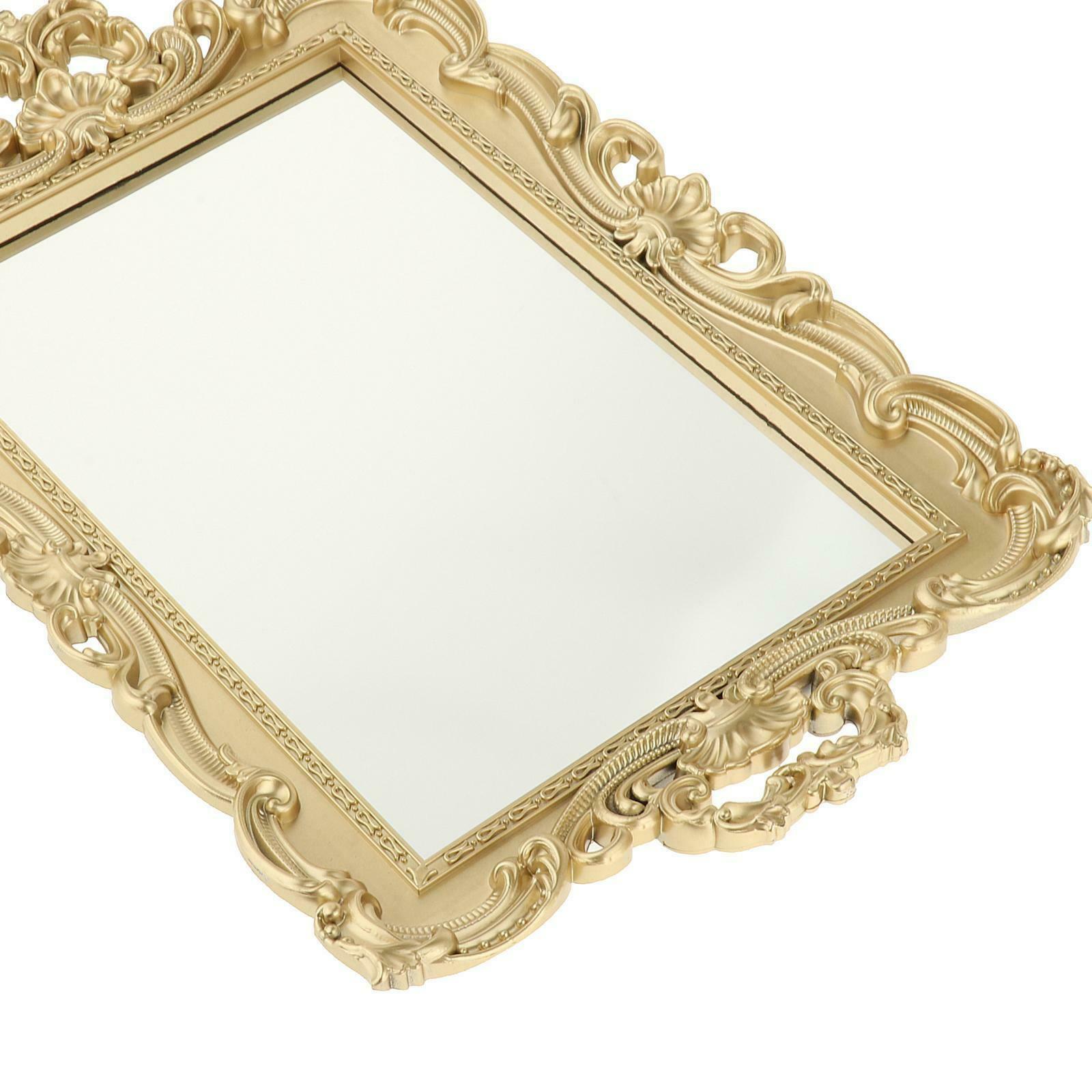 Mirrored Vanity Storage Tray Makeup Mirror Case Ornate Organizer Decoration