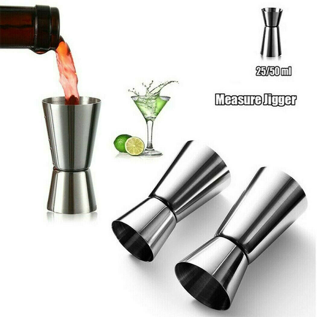 Stainless Steel Bar Measuring Jigger 25 / 50ml Cocktail Jigger Measuring Cup