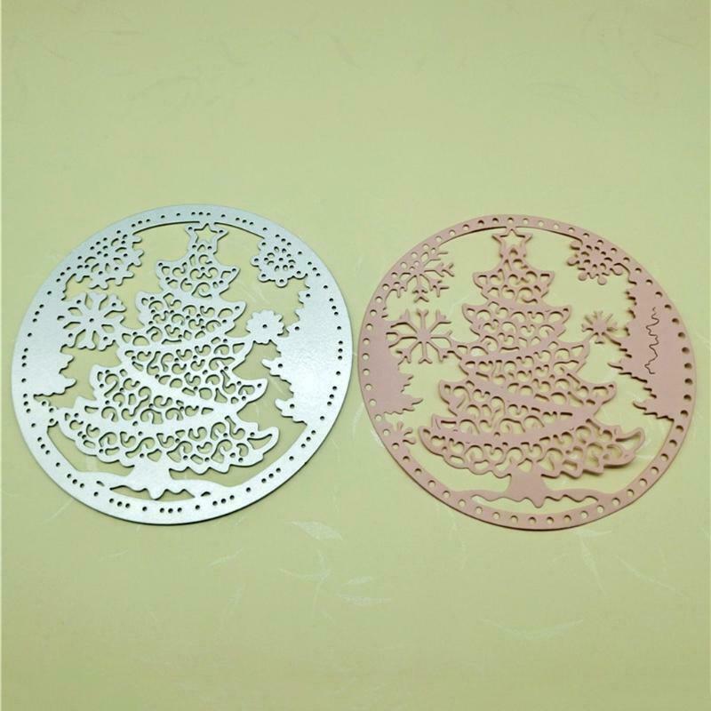 Christmas Tree Cutting Die Template Snowflake Background Embossed Cutting Die