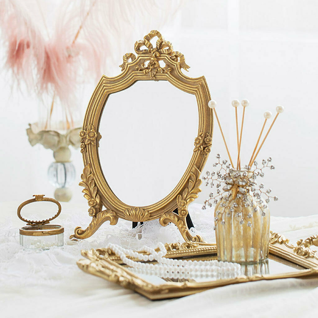 Decorative Makeup Mirror Oval Frame Bedroom Desktop Dresser Vanity Mirrors