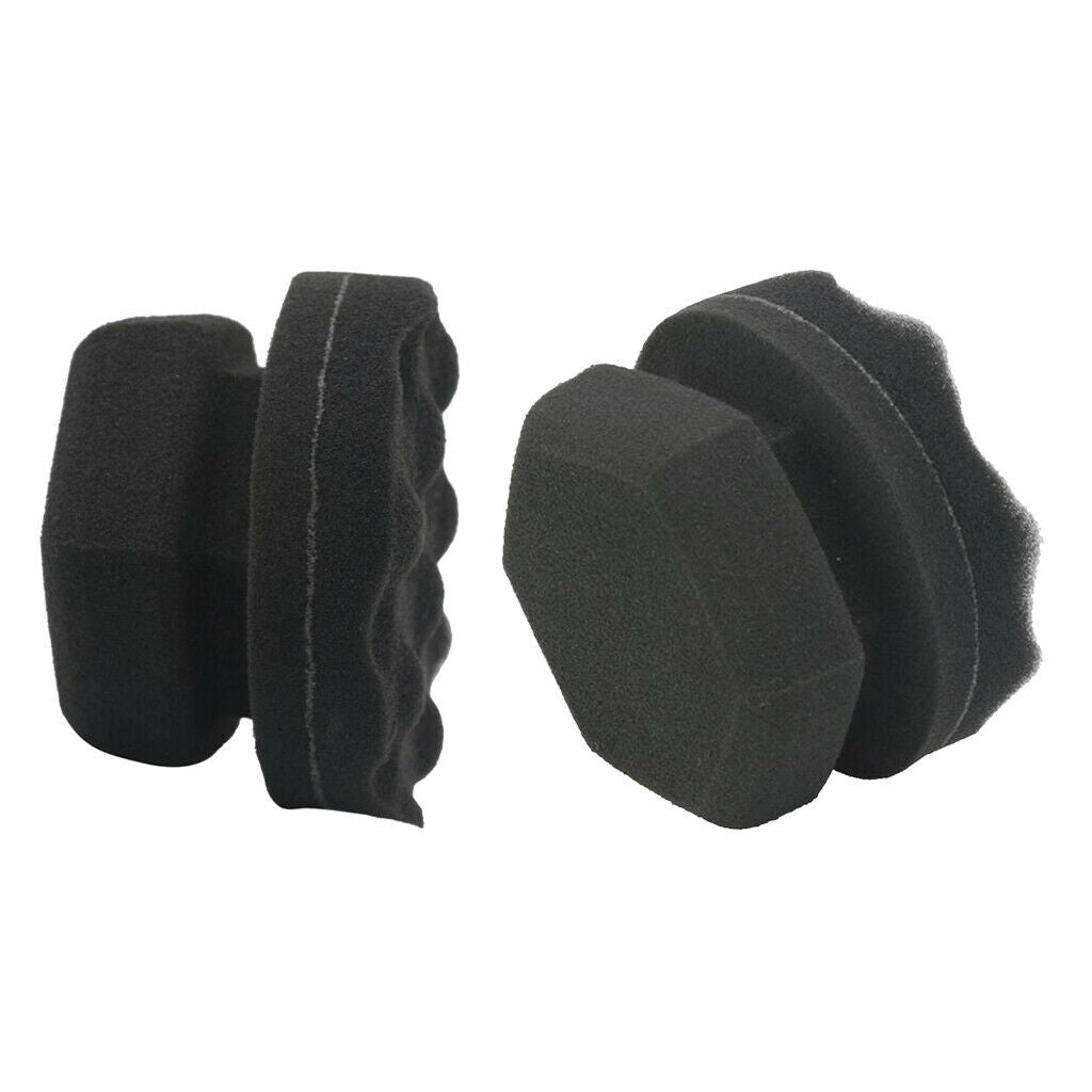 2x Tire Dressing Applicator Grip Soft Waxing Car Sponge Pad Car Polisher 8cm