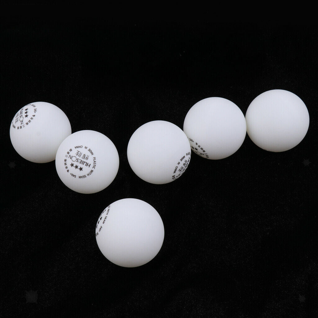 Pack of 6, 40+mm 3-stars  Pong Balls ABS Table Tennis Balls - White