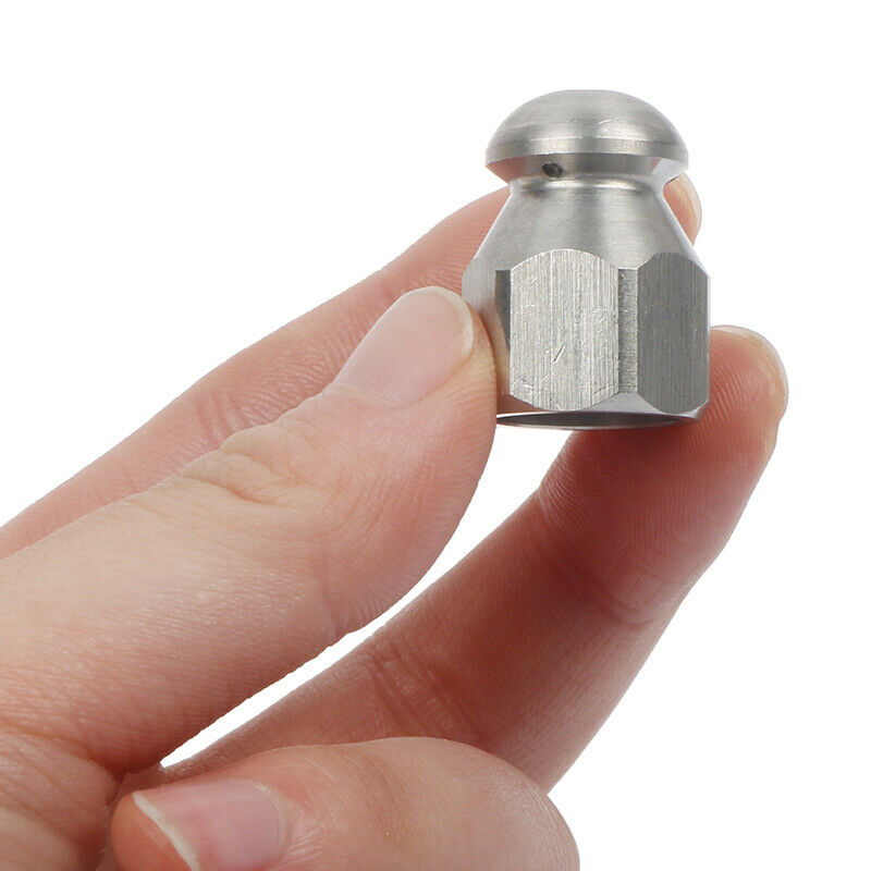 1/4"Inch Pressure Washer Drain Sewer Cleaning Female Nozzle Stainless Steel^DF