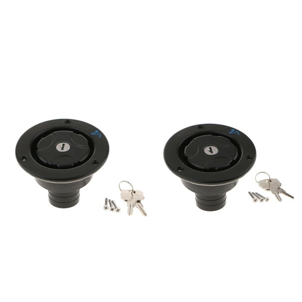 2x Locking Fuel Tank Gas Filler Cap with Keys Door Easy Installtion New