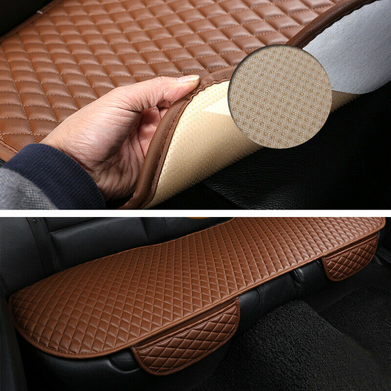 3Pcs PU Leather Front+Rear Seat Cushion Car Seat Covers For Interior Accessories