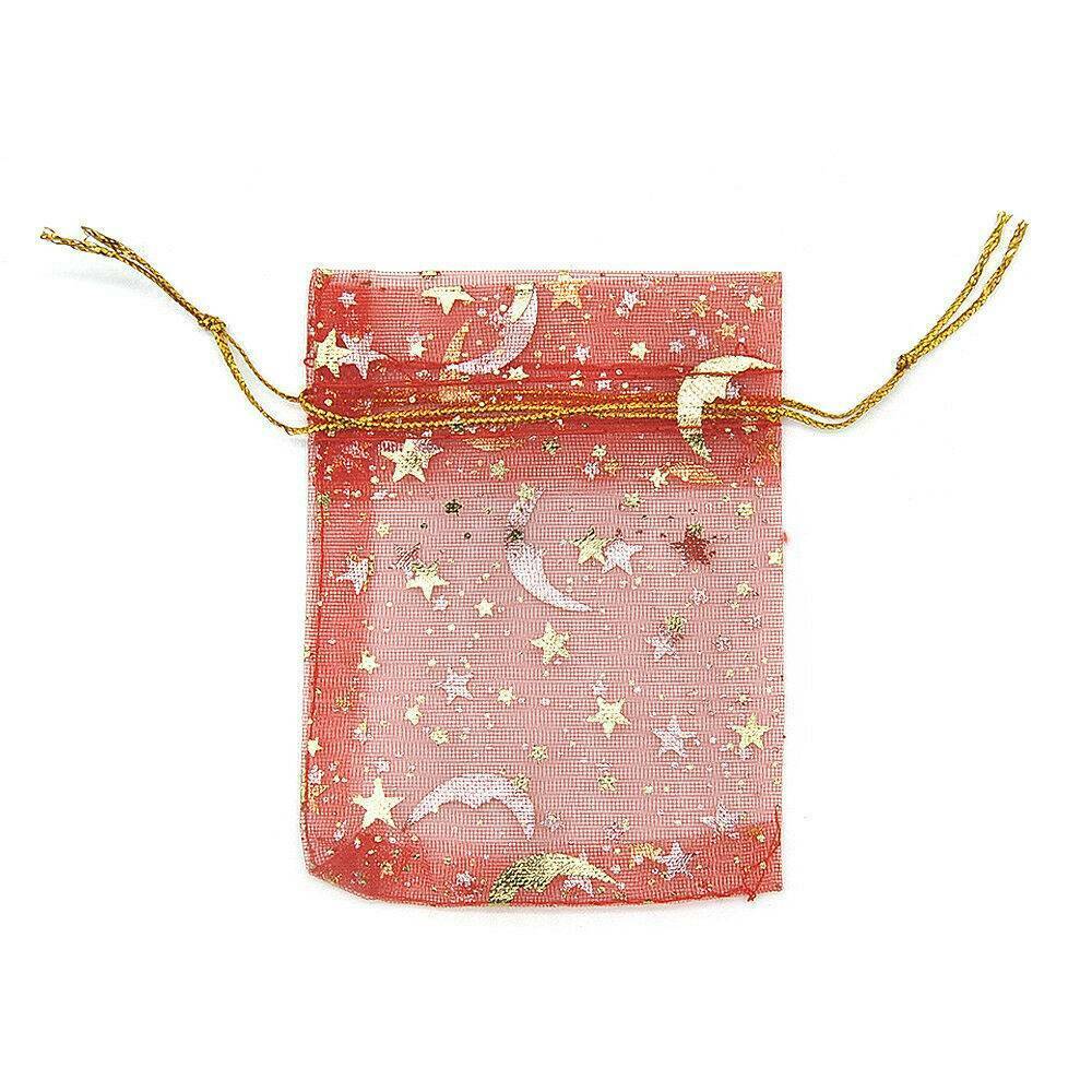 100X Star Moon Organza Wedding Party Favor Bags Decor Jewelry Candy Gift Pouches