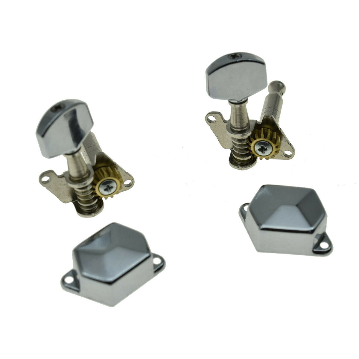 6 Inline Semi-Closed Guitar Tuning Keys Pegs Tuners for Electric Guitars Chrome