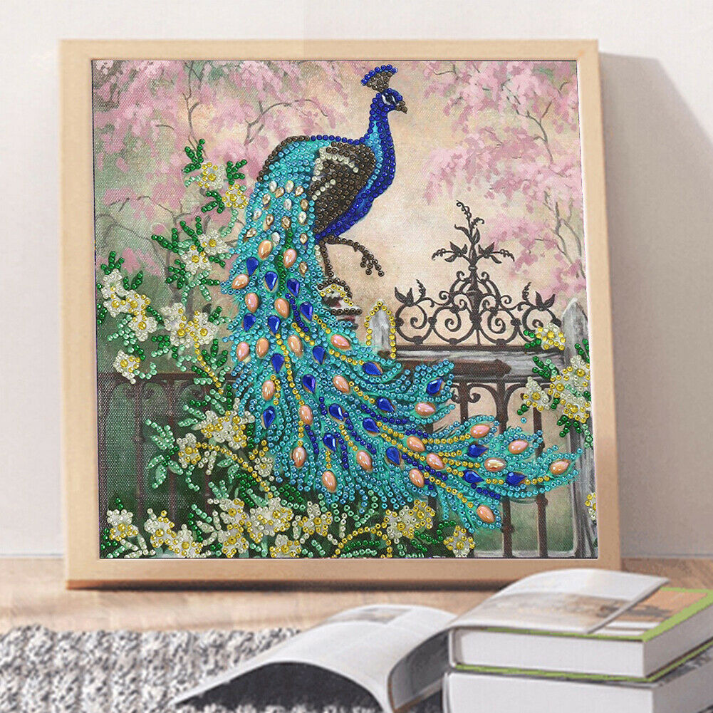 5D Part Drill Special-shaped Diamond Painting Peacock Rhinestone Mosaic Kit @