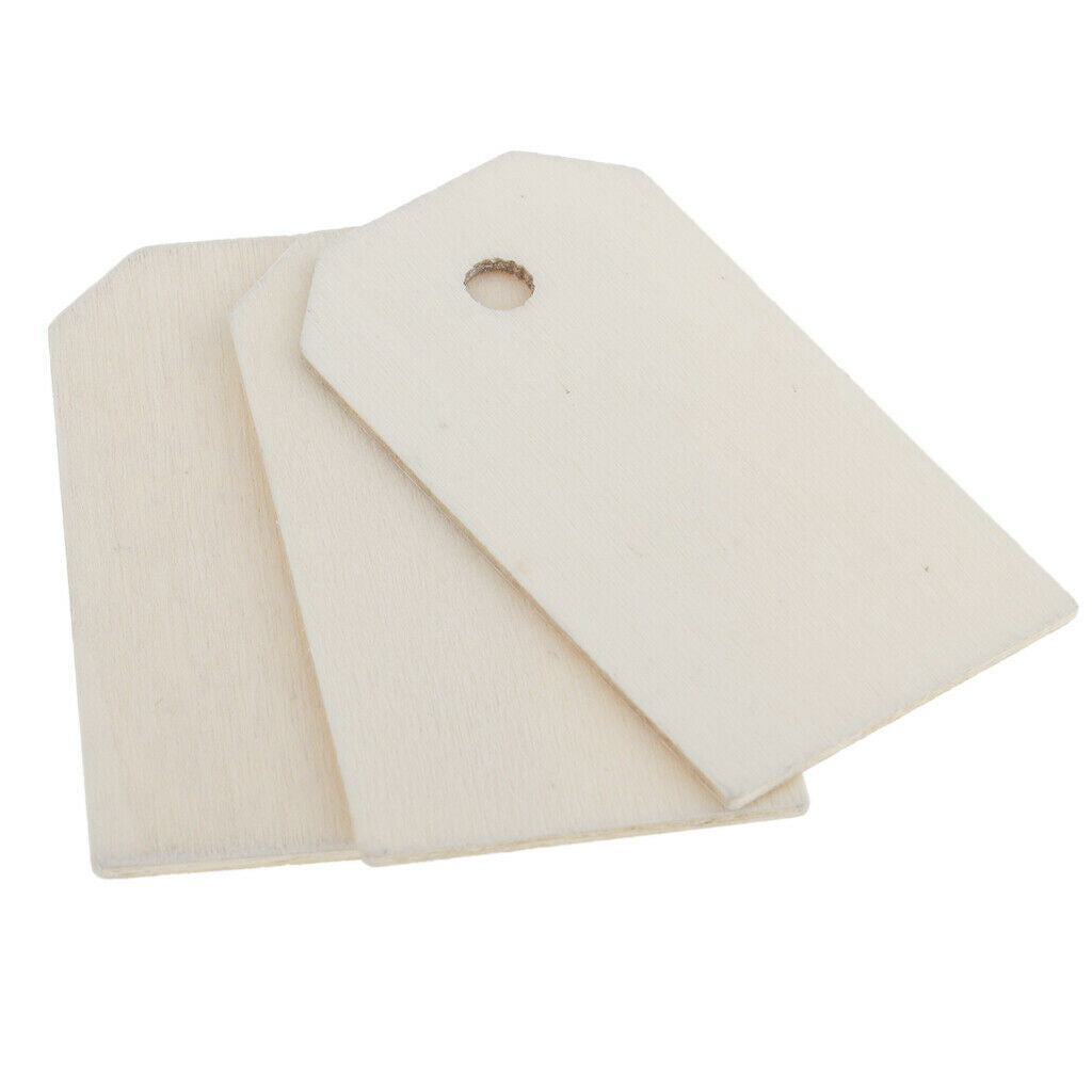 50x Wood Embellishments DIY Wood Tags for Christmas Hanging Gift Wrapping