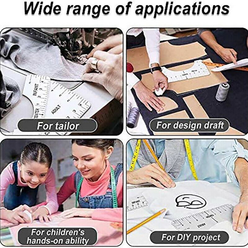 8 Pcs T-shirt Ruler Guide V Neck Alignment Tool To Center Designs MeasuremenFCA