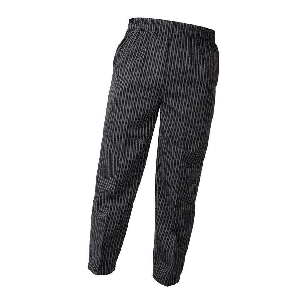 3X Elastic Restaurant Cafe Chef Waiter Pants Trousers Uniform Accs Zebra M