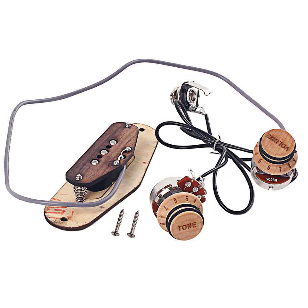 Single Coil Pickup Maple Surround Ring 3 Pole for 3-String Cigar Box Guitar