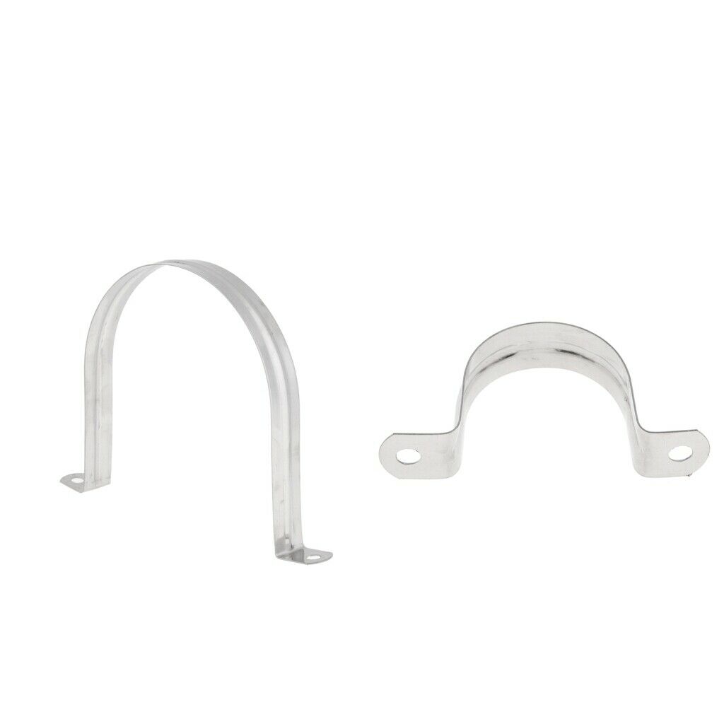 2X Stainless Steel 40/120mm Hose Saddle Clamp Riding Clip For Bike / Sailing