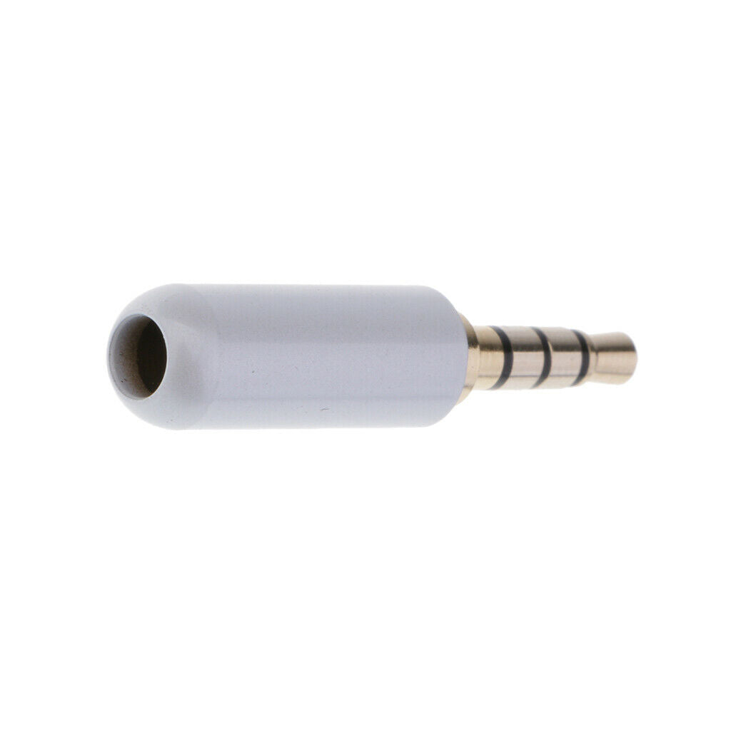 5x 4 Pole 3.5mm Male Repair headphone Plug Audio Soldering Connector White
