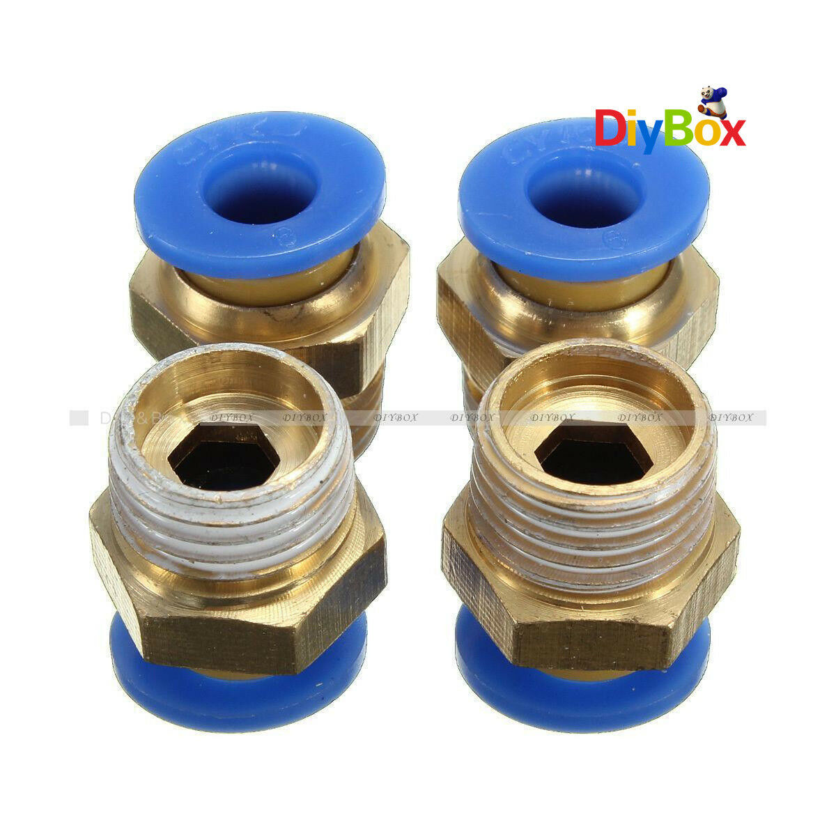 4PCS BSP 1/4'' - 6mm Straight Male Push in Fitting Pneumatic PU Hose Connectors