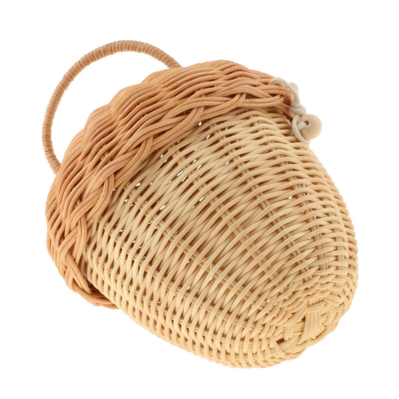 Women Cute Rattan Basket Tote Bucket Beach Party Kid Room Home Decoration