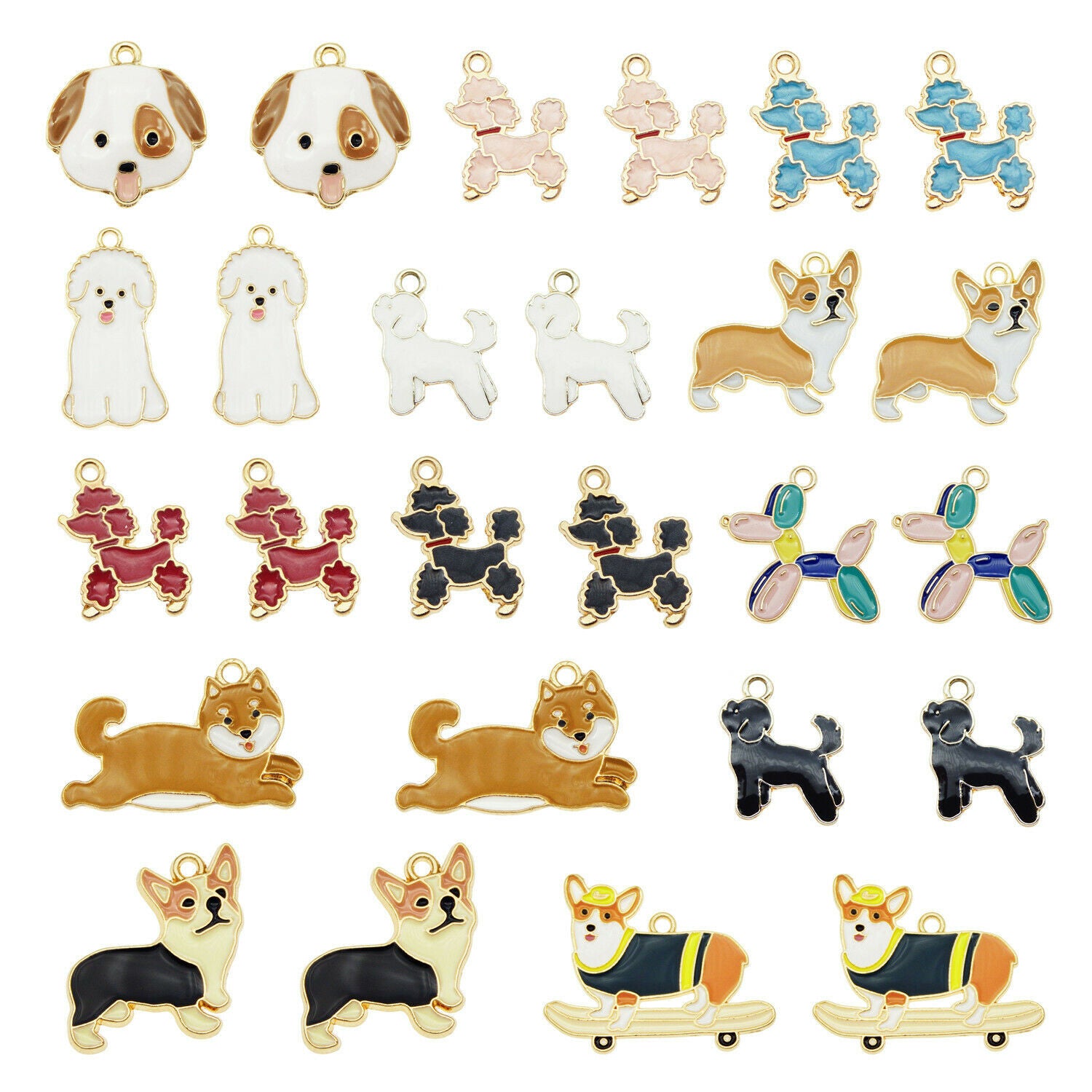 13PCS/Pack Colorful Assorted Pet Dog Puppy Pendant Charms DIY Making Findings