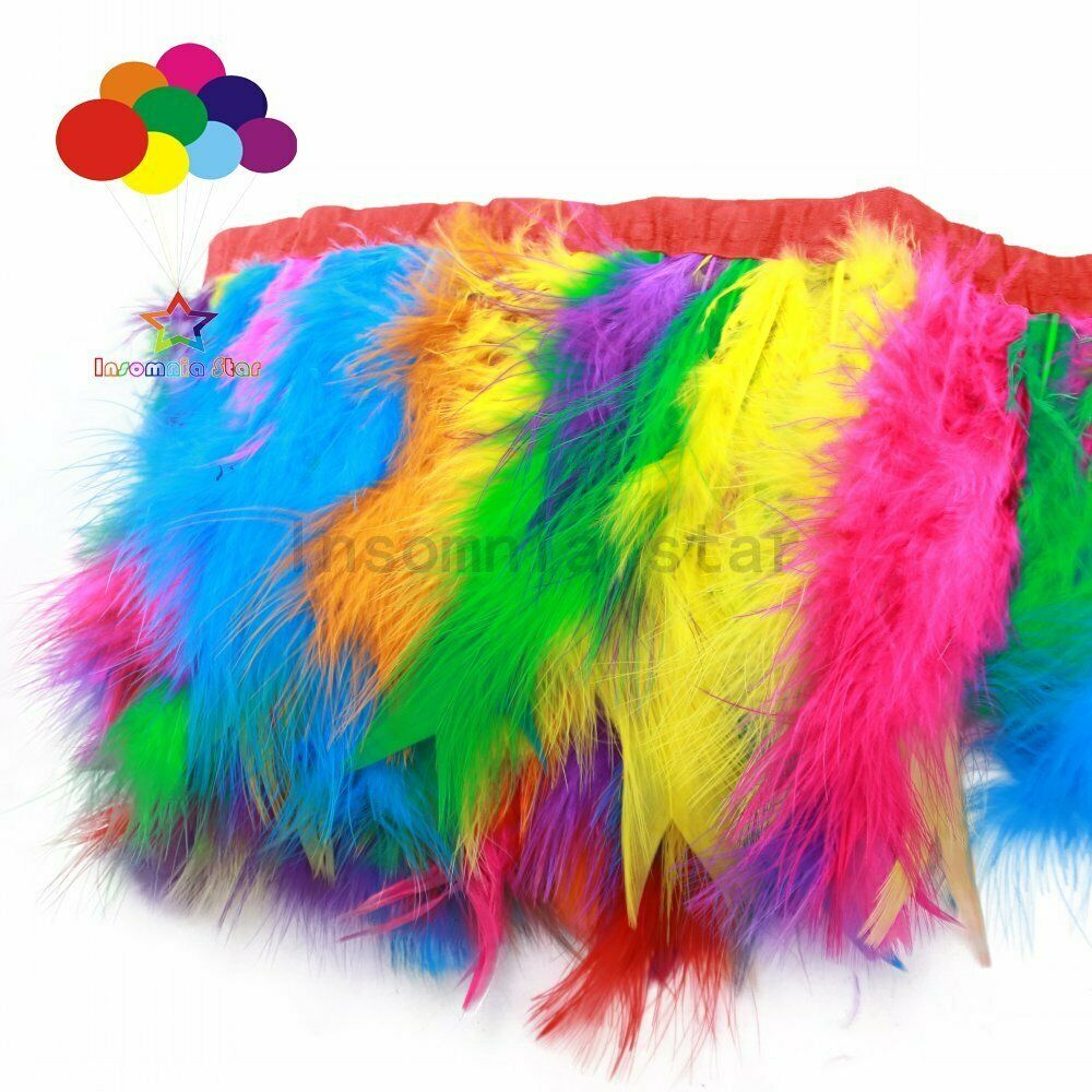 Wholesale 2 meter Multicolor Marabou Feather fringe trims Width 6-7 INCH Wedding