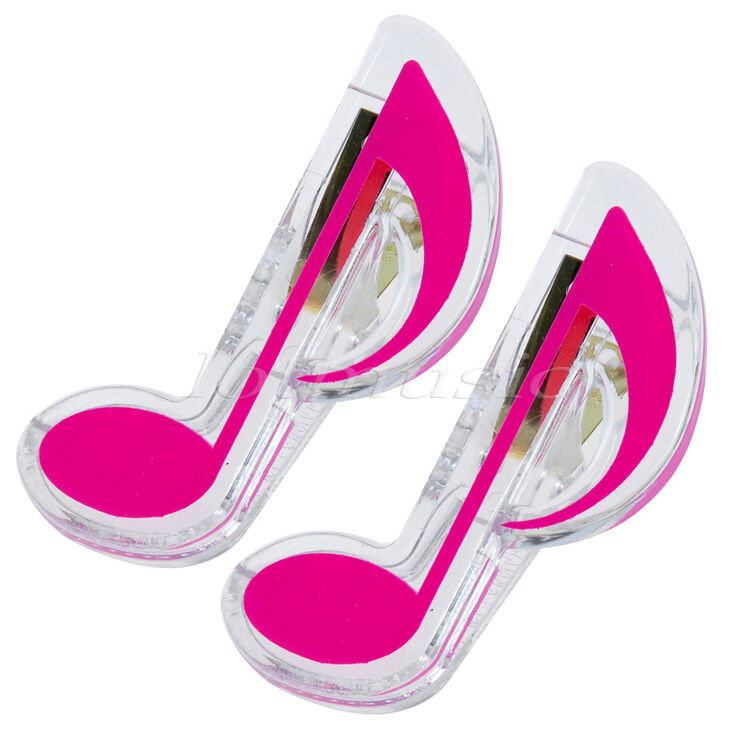 2 Pcs Music Book Note Page Holder Clip pink Sturdy Plastic Sheet