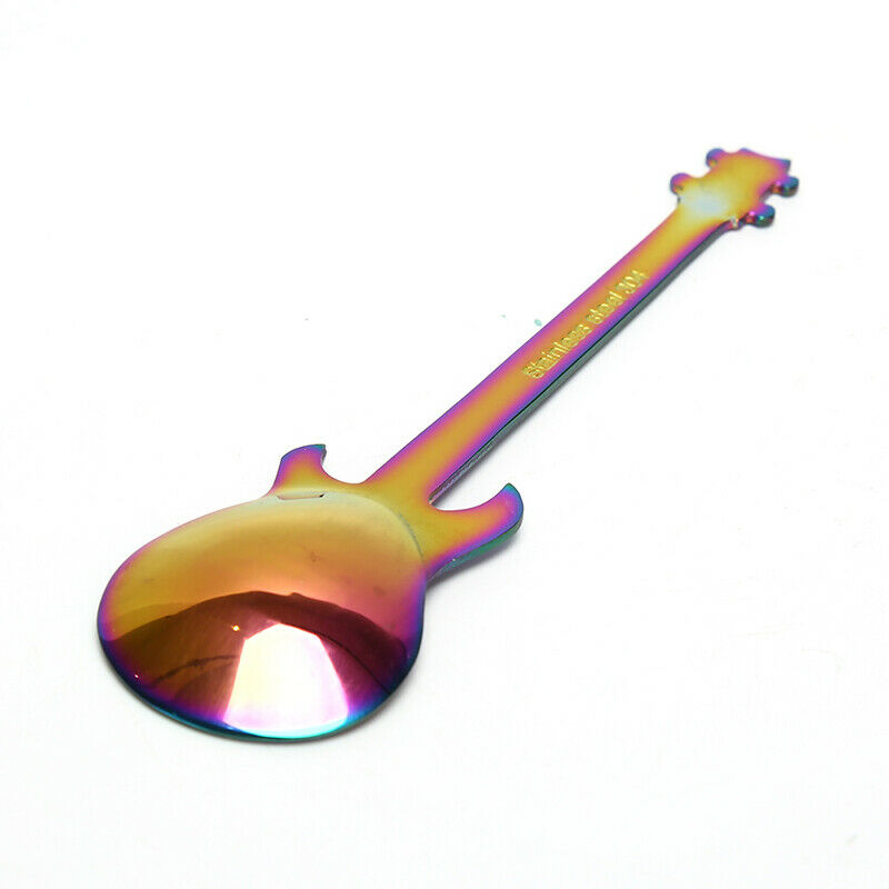 4PCS Guitar Shaped Stainless Steel Coffee Spoon Demitasse Spoons For Cake Spo SJ