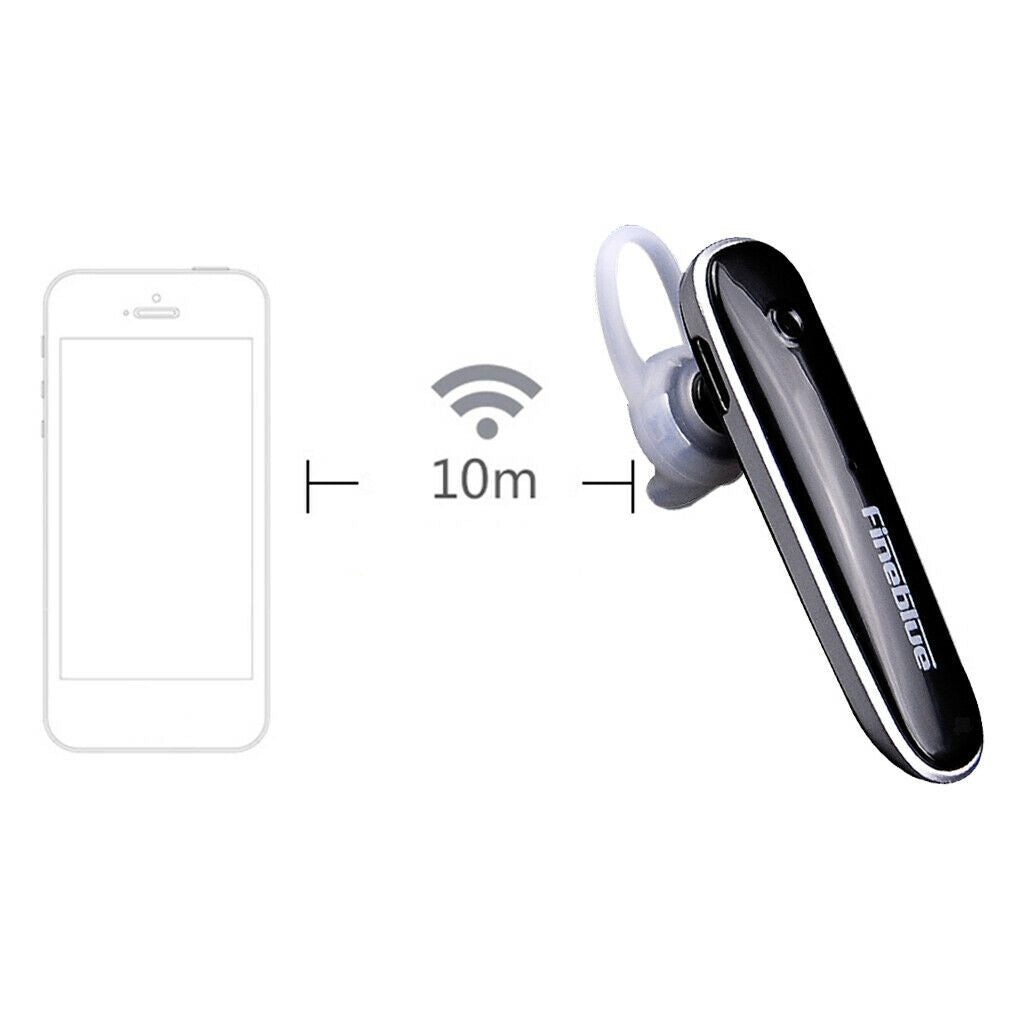 Bluetooth Headset Earphone Sport Earbud Earpiece Noise Cancelling Black