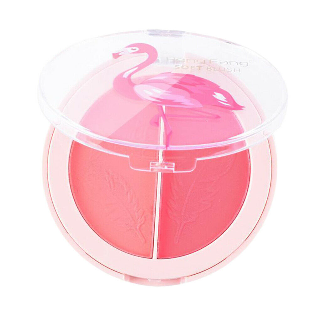 2 Colors Natural Face Blush Fine Powder Easy to Wear Blusher Palette 03