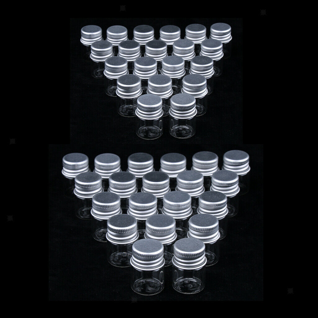 40X Empty Refillable Cosmetic Container Bottle Round Glass Jar Cannings 5ml