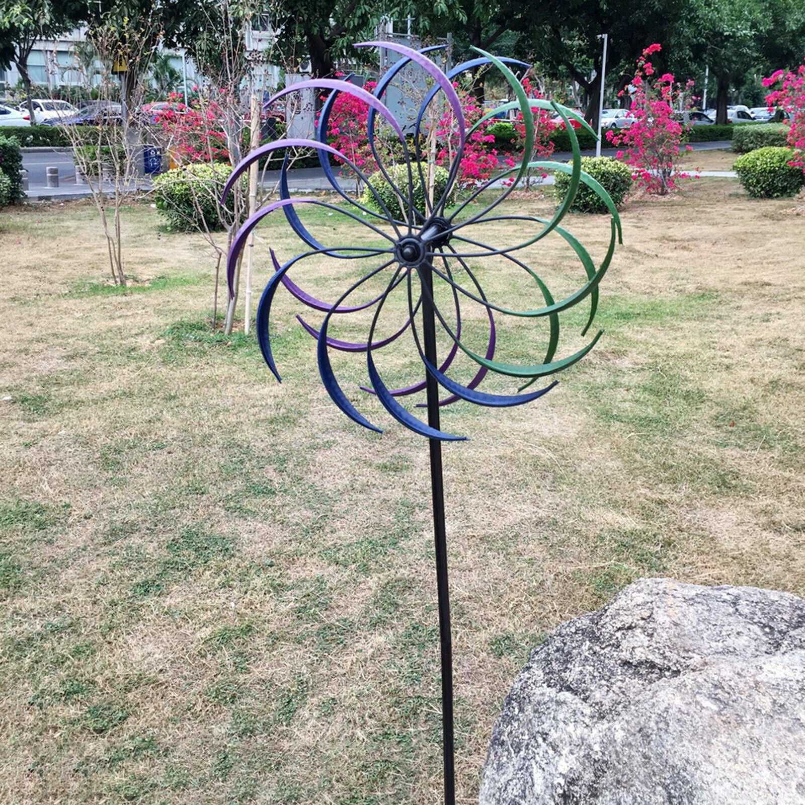 16inch Wind Spinner Rainbow Decorative Double-Layer Windmill Patio Ornament