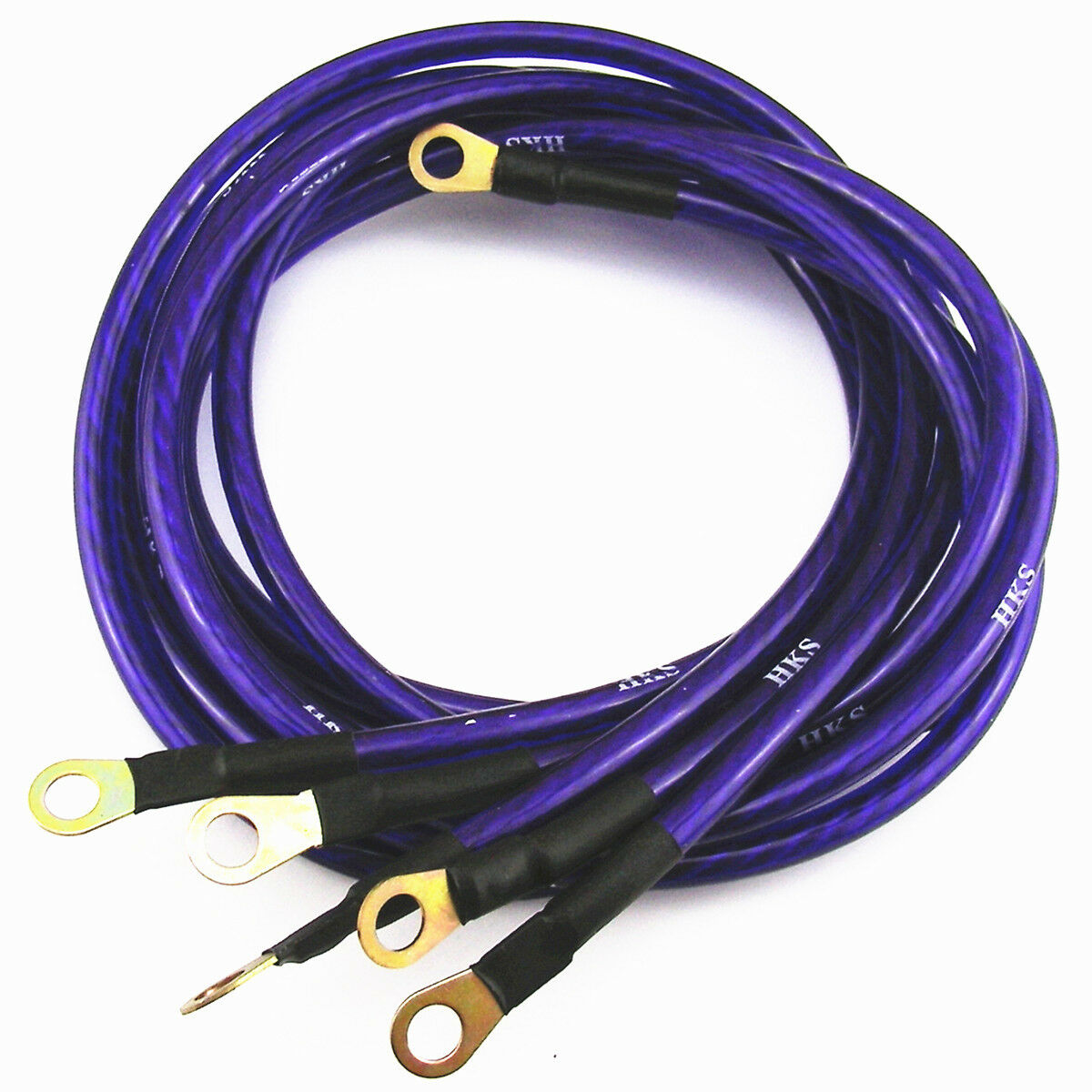 Auto Car Universal Earth Cable System Ground/Grounding Wire Kit 5 Point Purple