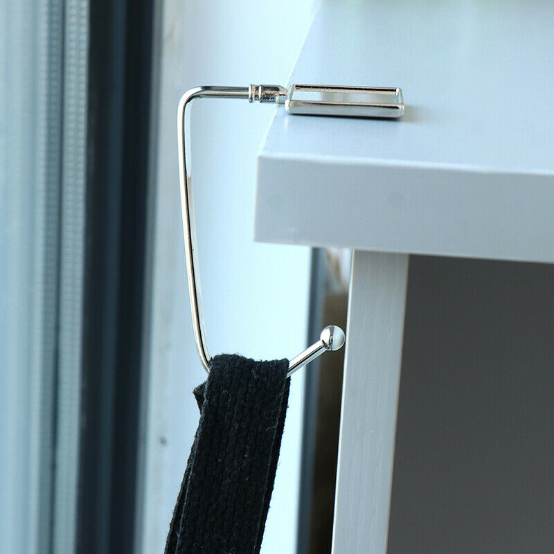 1Pc Square Metal Hanger Hook Holder Folding Bag Handbag Hook Portable Table BDA