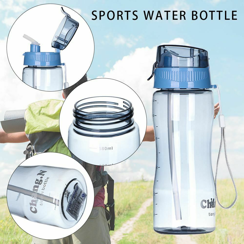 Portable Travel BPA Drinks Mugs Free Leakproof Clear Bottle Sports Water Bottle