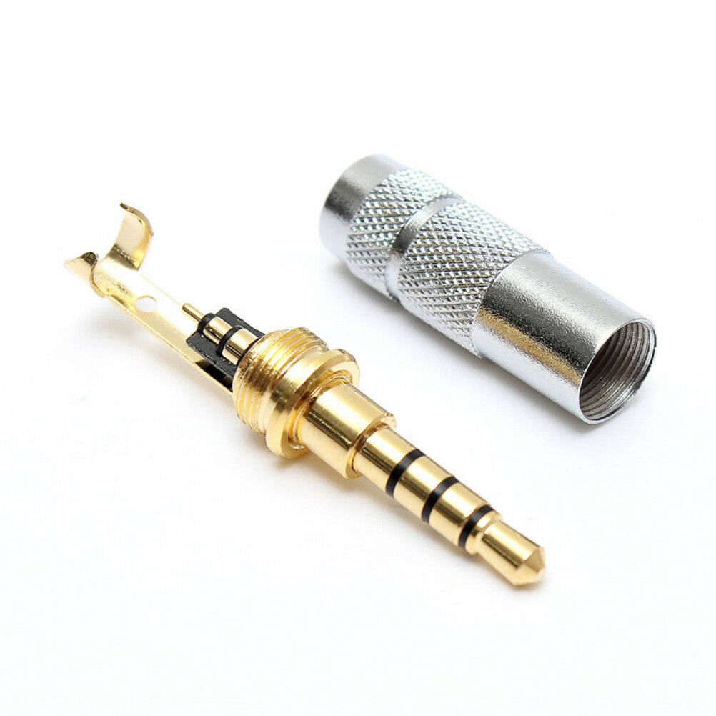 Fashion 4 Pole 3.5mm Stereo Headphone Male Plug Jack Audio Solders ConnectorDEAU