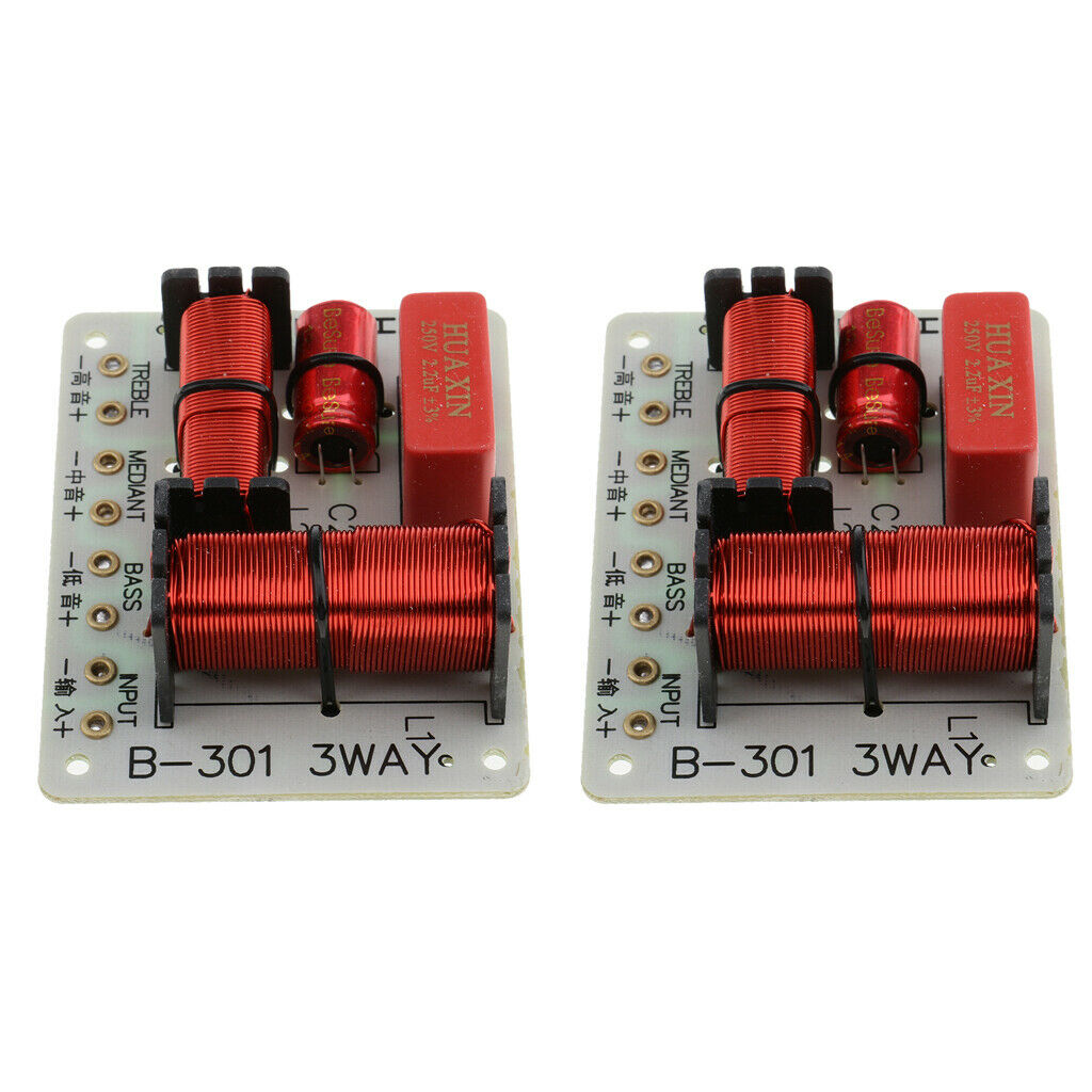 2Pieces 3 Way Audio Speaker Frequency Divider Aplifier Crossover Filter